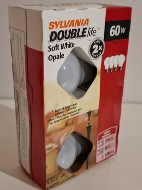 Sylvania Double Life 60W Soft White Opal Light Bulbs (Pack)